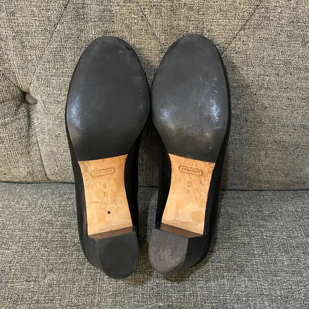 Coach Elizabeth Pumps Heels Black Leather Shoes Women’s Size 9